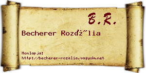 Becherer Rozália névjegykártya